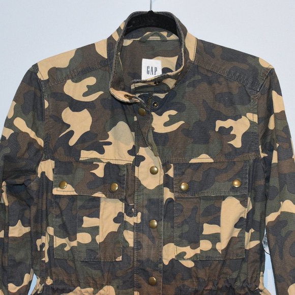 Gap Green Camo Miltary Fall Jacket Small - Picture 2 of 8